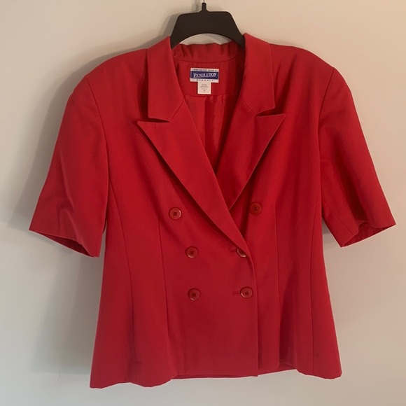 Vintage Pendleton red short sleeve blazer size 12 - Picture 1 of 6